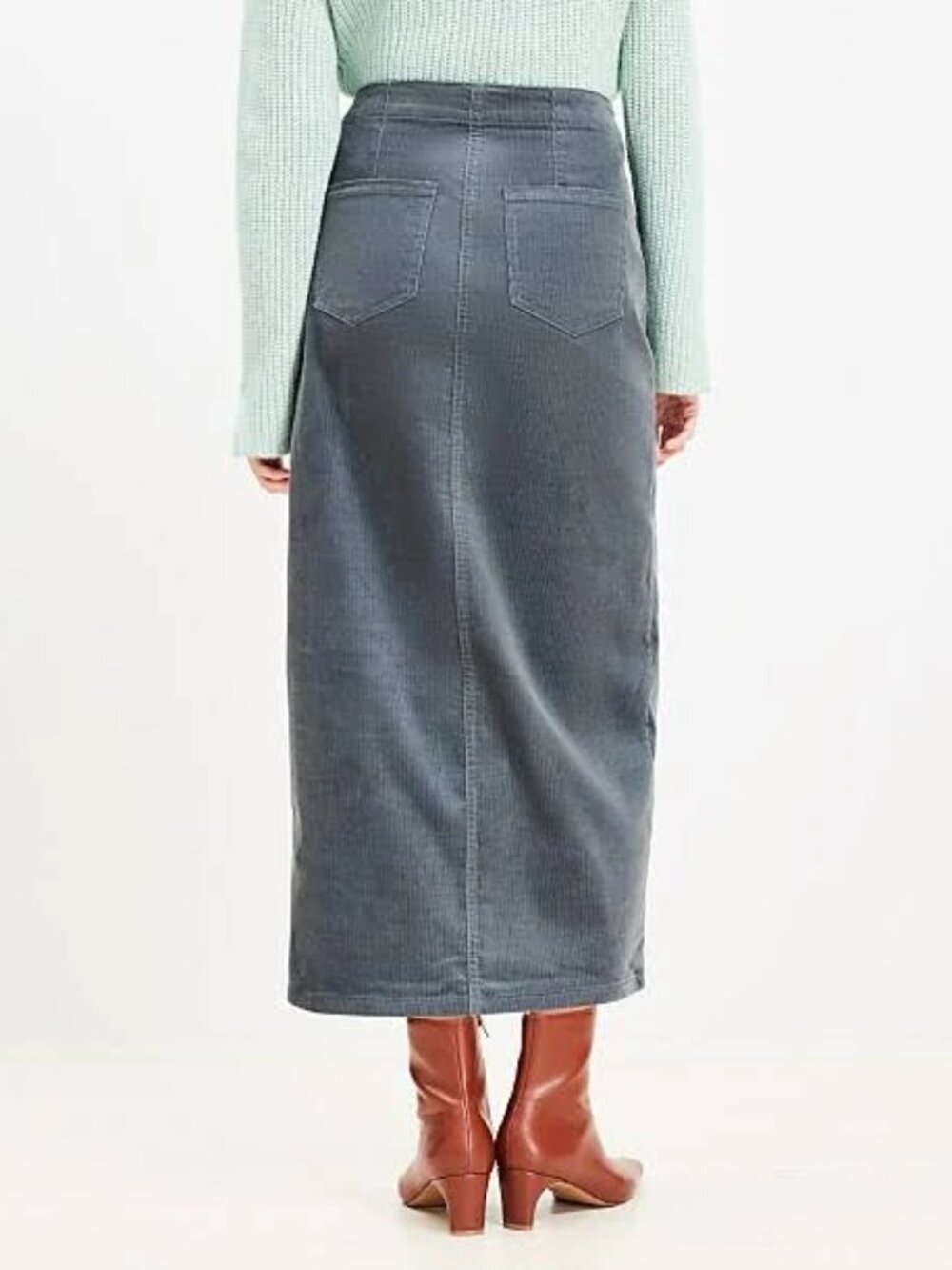 LOFT Corduroy Button Front Midi Pocket Skirt sz2 - Picture 2 of 14